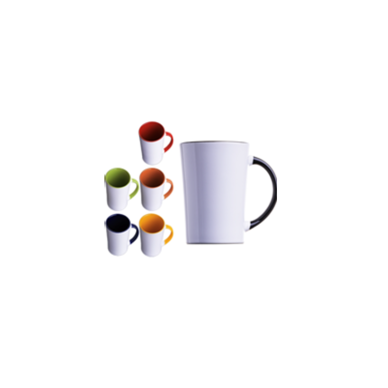 TAZA CONICA 12OZ INTERIOR Y ASA COLORES (M-417251) - Artículos Promocionales