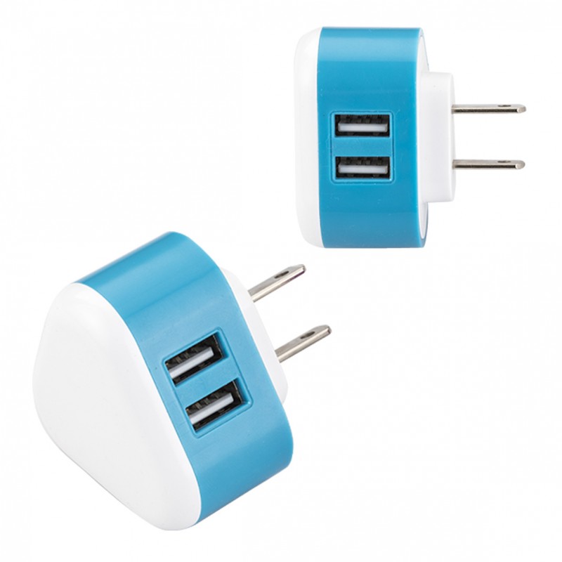 Adaptador de corriente con doble entrada para USB, compatible con dispositivos móviles VANEK - (F-SO-013) - Artículos Promoci...