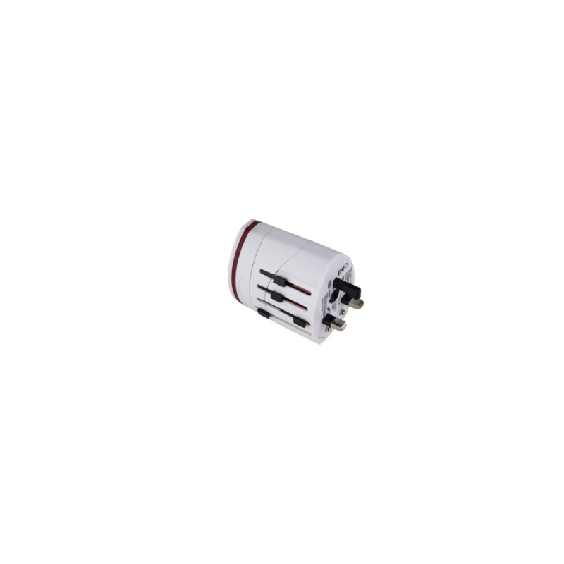 Adaptador universal de corriente con dos entradas USB. TRAVEL - (F-SO-016) - Artículos Promocionales