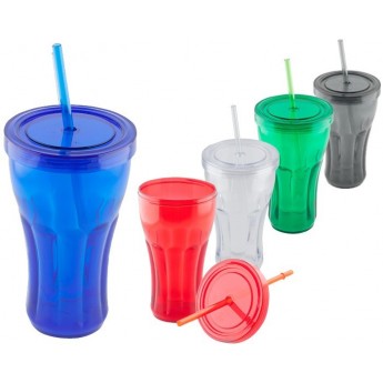 VASO CON POPOTE DE 500 ML ZODA - (DTTC-VAP3558) - Artículos Promocionales