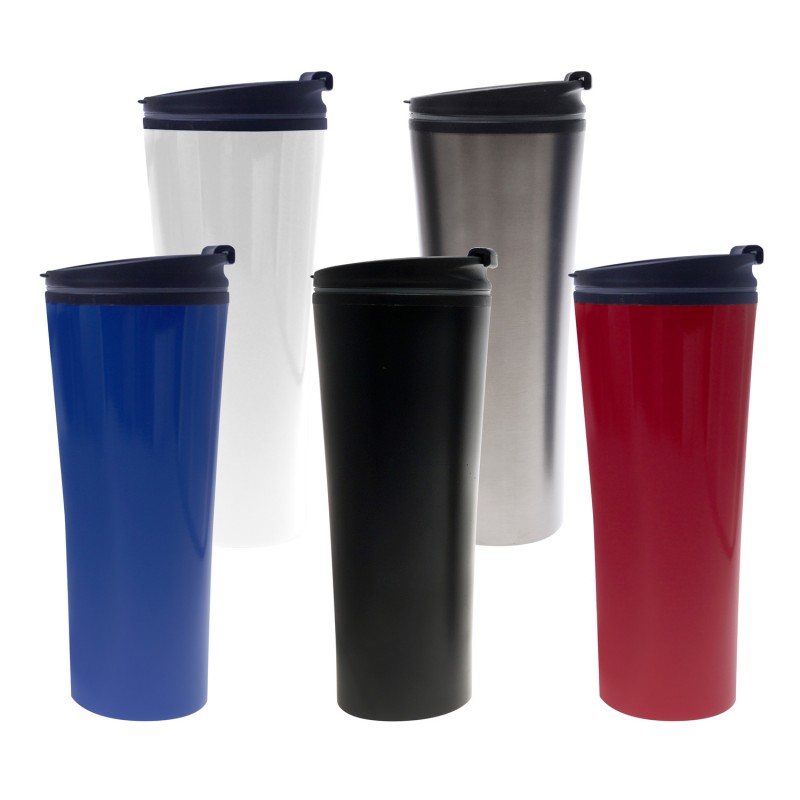 VASO DE DOBLE PARED CON TAPA DE GOMA "ESBELT" (B-05-755) - Artículos Promocionales