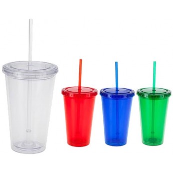 VASO C/POPOTE EBOLI 500ML. - (DTTC-VAP1706) - Artículos Promocionales